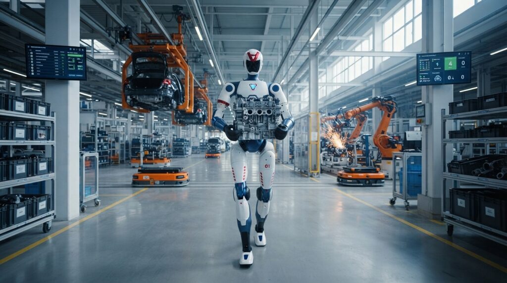 Robot logistique usine voiture